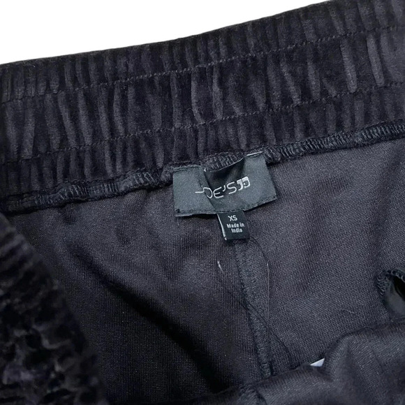 Joe's Jeans Black Lissa Tuxedo Stripe Velour Sweatpants XS - Picture 4 of 5